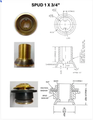 spud assembly 3/4”
